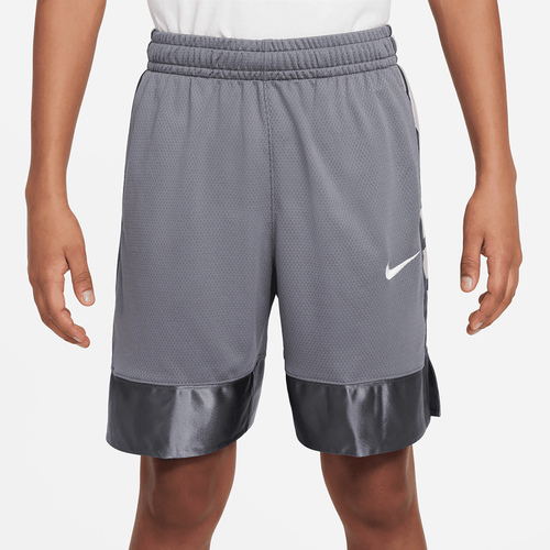 

Boys Nike Nike Dri-FIT Elite 23 Stripe Shorts - Boys' Grade School Smoke Grey/White Size M