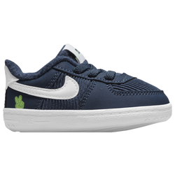 Girls' Infant - Nike Force 1 Crib - Midnight Navy/Lime Glow/White