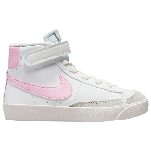 Nike Kids' Blazer Mid '77 "white/pink" Sneakers In White/pink/white