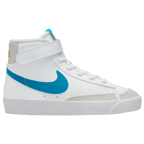 

Boys Preschool Nike Nike Blazer Mid '77 - Boys' Preschool Shoe White/Blue/Yellow Size 01.5