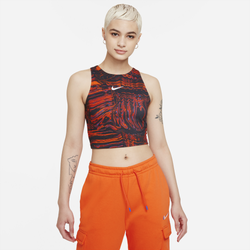 Women's - Nike AOP Print Tank - Black/Orange
