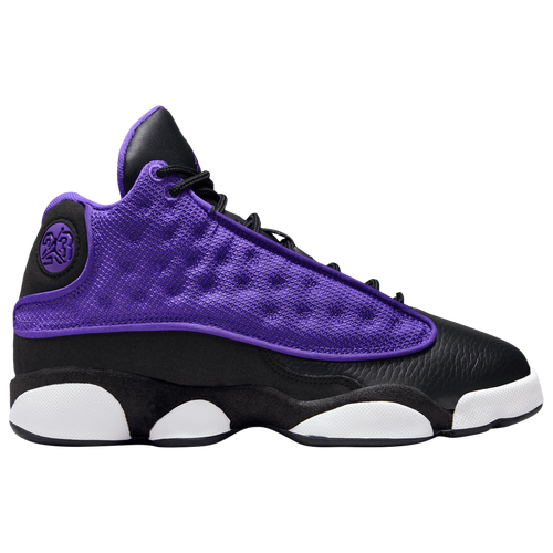 

Jordan Girls Jordan Retro 13 - Girls' Grade School Basketball Shoes Black/White/Purple Venom Size 05.0