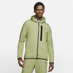 Men's - Nike Revival Tech Fleece Full-Zip Hoodie - Volt/Grey