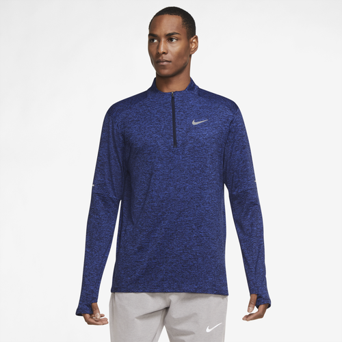 

Nike Mens Nike Dri-FIT Top Half-Zip - Mens Obsidian /Game Royal/Reflective Silver Size L