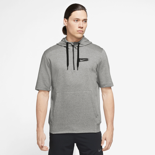 

Nike Mens Nike Dri-FIT Flux Baseball Short Sleeve GFX Hoodie - Mens Carbon Heather Size L