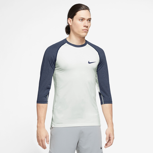 

Nike Mens Nike Baseball Dri-FIT Three Quarter Players Top - Mens White/Navy Size S