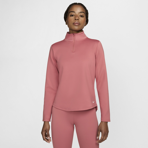 

Nike Womens Nike One TF Half-Zip - Womens Canyon Pink/White Size S