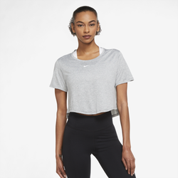 Women's - Nike DF One Short Sleeved Cropped T-Shirt - Gray