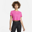 Nike DF One Short Sleeved Cropped T-Shirt - Women's Pink