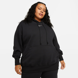 Women's - Nike Plus Size Style Fleece Pullover Hoodie - Black/White