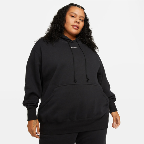 Nike Women's  Sportswear Phoenix Fleece Oversized Pullover Hoodie (plus Size) In Black/white