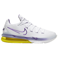 Men's - Nike LeBron 17 Low - White/Voltage Purple/Dynamic Yellow