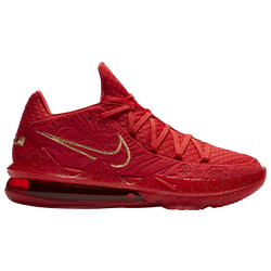 Men's - Nike LeBron 17 Low - University Red/Metallic Gold