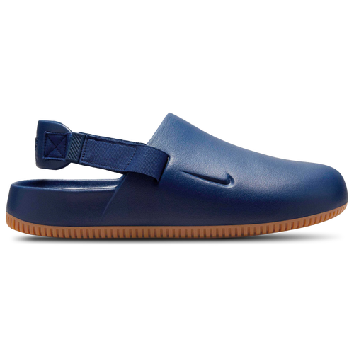 

Nike Calm Mules - Mens Navy/Gum Med Brown/Navy Size 6.0