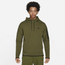 Nike Tech Fleece Pullover Hoodie - Men's Olive/Black