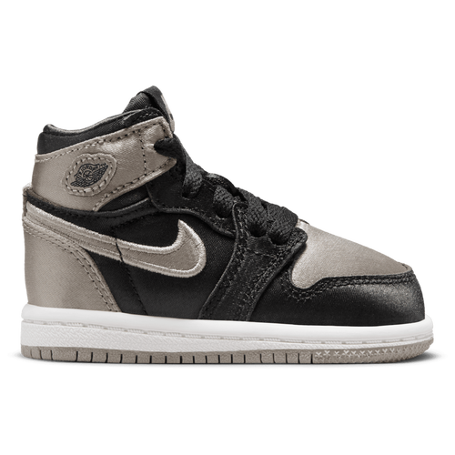 

Girls Jordan Jordan Retro 1 High OG T - Girls' Toddler Shoe Grey/Black/White Size 10.0