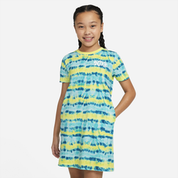 Girls' Grade School - Nike NSW Tie Dye T-Shirt Dress - Light Zitron
