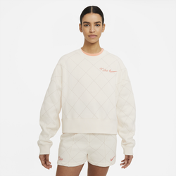 Women's - Nike NSW Crew Fleece Trend - Beige/Black