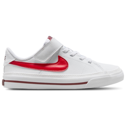 Boys' Preschool - Nike Court Legacy - White/Bright Crimson/Team Red