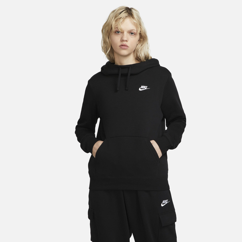 

Nike Womens Nike NSW Club Fleece Hoodie - Womens Black/White Size XS