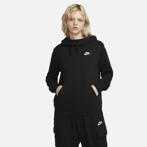 

Nike Womens Nike NSW Club Fleece Hoodie - Womens Black/White Size S