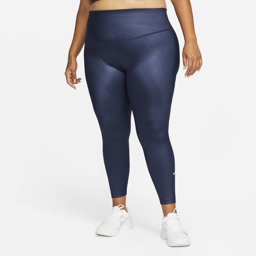 Nike Womens Dri-fit One Shine 7/8 Tights In Navy