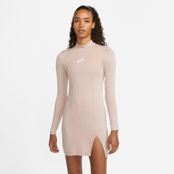 Women's - Nike NSW Air LS Dress - Pink Oxford/Rust Pink/White