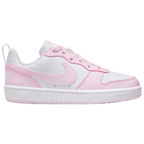 

Nike Girls Nike Court Borough Low Recraft - Girls' Grade School Basketball Shoes White/Pink Foam Size 6.0