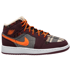 Girls' Grade School - Jordan AJ 1 Mid SE - Maroon/Orange/Black