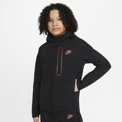 Boys' Grade School - Nike NSW Tech Fleece Brushed Full-Zip - Black/Black