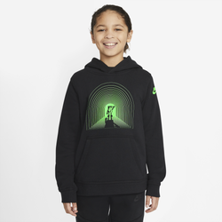 Boys' Grade School - Nike NSW Club GFX Pullover Hoodie - Black/Green