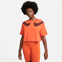 Women's - Nike NSW Short Sleeve Swoosh Top - Orange/Bronze