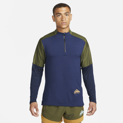 Men's - Nike Dri-FIT Trail Element Half-Zip - Midnight Navy/Rough Green/Obsidian