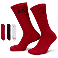 Adult - Jordan 3 Pack Essential Crew Socks - Red/Black