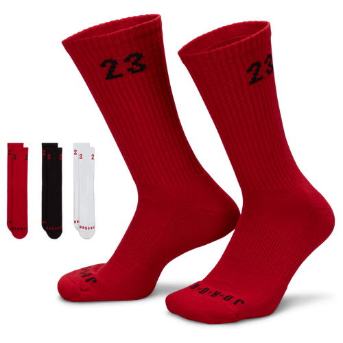  - Jordan 3 Pack Essential Crew Socks - Red/Black