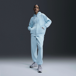 Women's - Nike Phoenix Fleece Long Sleeve Full-Zip - Glacier Blue/Sail