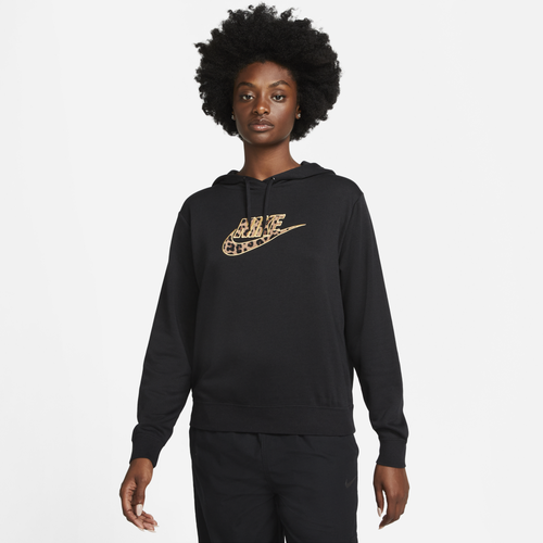 

Nike Sportswear Womens Nike Sportswear Leopard Graphic Futura Hoodie - Womens Black Size XS