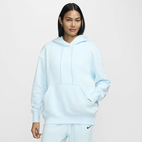 

Nike Womens Nike Phoenix Fleece OS Pullover Hoodie - Womens Glacier Blue/Sail Size L