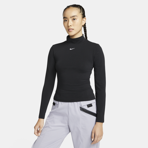 

Nike Womens Nike NSW Essential Mock Long Sleeve - Womens Black/Black Size XS