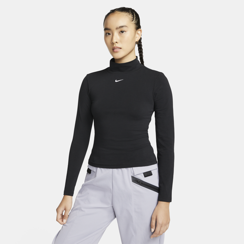 

Nike Womens Nike NSW Essential Mock Long Sleeve - Womens Black/Black Size XL