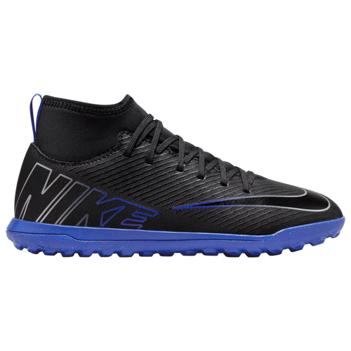 

Boys Nike Nike Superfly 9 Club TF - Boys' Grade School Soccer Shoe Black/Hyper Royal/Chrome Size 05.5