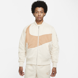 Men's - Nike NSW SYNFL Swoosh Bomber Jacket - Pearl White/Light Cognac