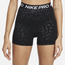 Nike Pro Dri-FIT All Over Print 3" Shorts - Women's Black/White