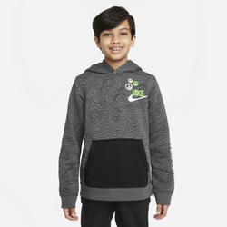 Boys' Grade School - Nike Club All Over Print Hoodie - Gray/Black