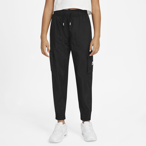 

Nike Girls Nike NSW Woven Cargo Pants - Girls' Grade School Black/White Size M