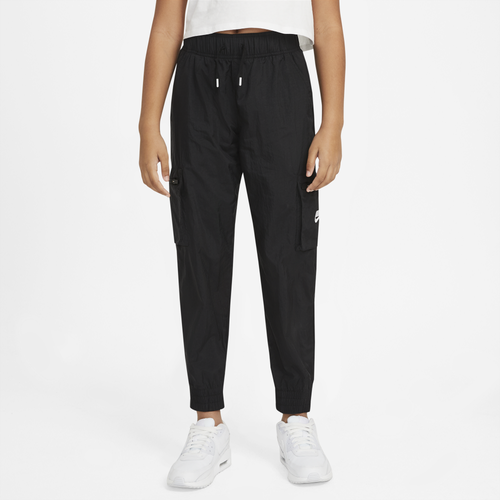 Shop Nike Girls   Nsw Woven Cargo Pants In Black/white