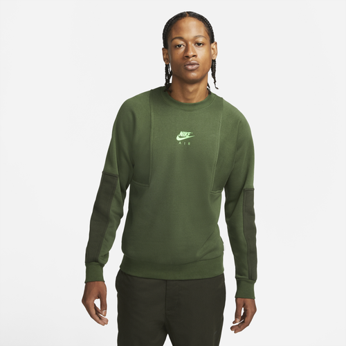 

Nike Mens Nike Air Fleece Crew - Mens Green/Volt Size S