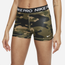 Nike DF Pro 3" Camo Shorts - Women's Olive