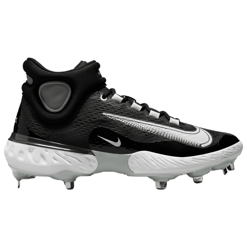 

Nike Mens Nike Alpha Huarache Elite 4 Mid Cleats - Mens Baseball Shoes Dark Smoke Grey/Black/White Size 7.5