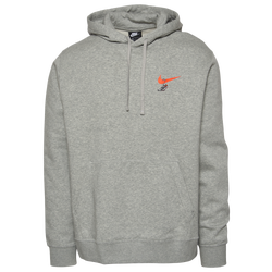 Men's - Nike Sneakers Pullover Hoodie - Grey/Red